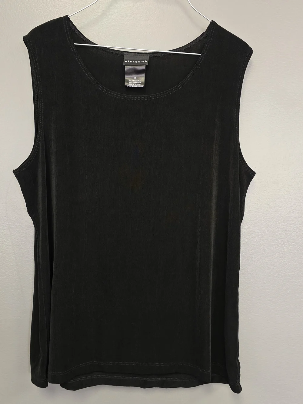 Citiknits Black Knit 2-Piece Ruffle Trim Cardigan & Scoop Neck Tank Set M